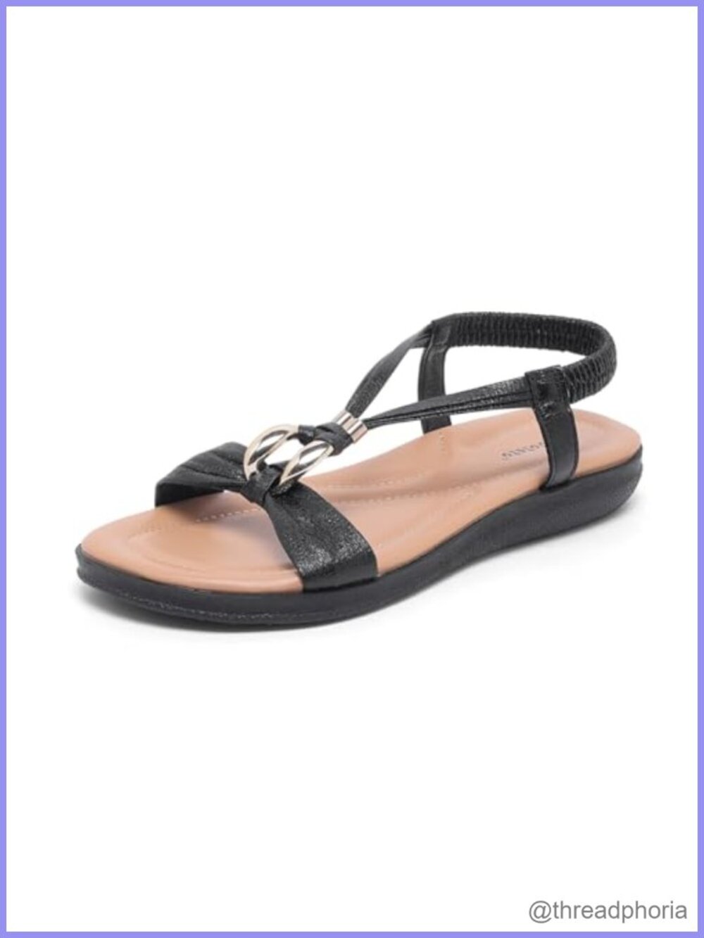 Saidoteto Women's Open Toe Slingback Arch Support Flat Sandals